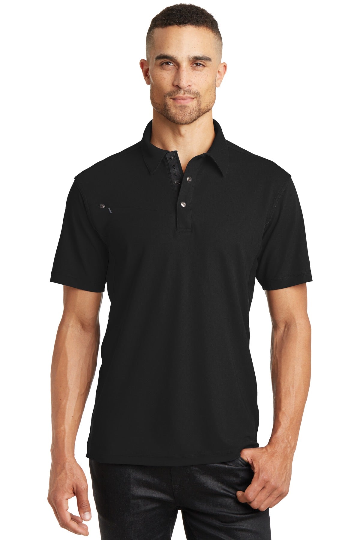 Custom Embroidered OGIO Polos/Knits in Blacktop/ Blacktop