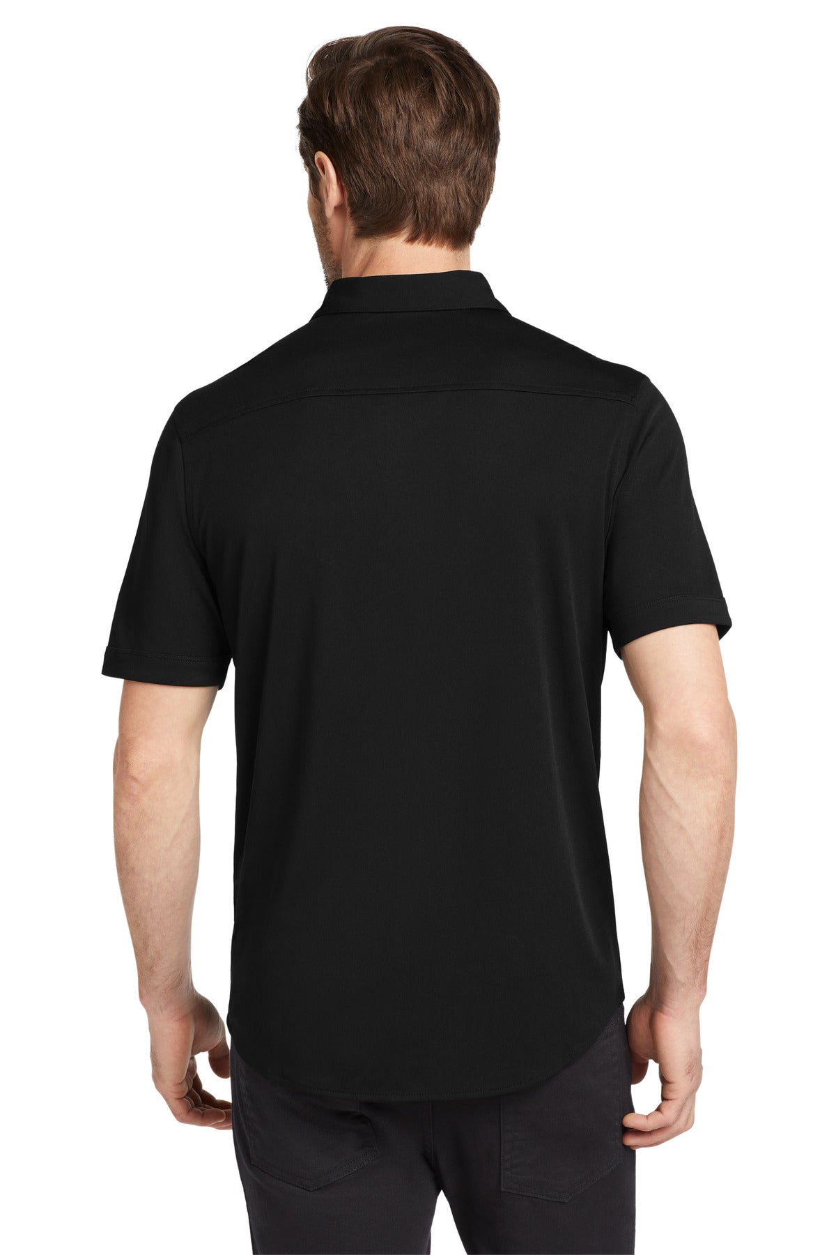 Custom Embroidered OGIO  Gravitate Full-Button Polo. OG141,Blacktop