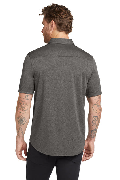 Custom Embroidered OGIO  Gravitate Full-Button Polo. OG141,Dark Heather Grey