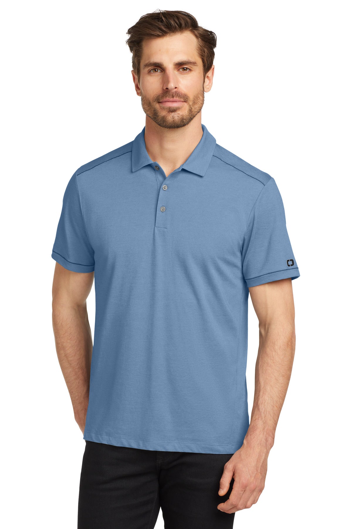 Custom Embroidered OGIO Polos/Knits in Force Blue Heather