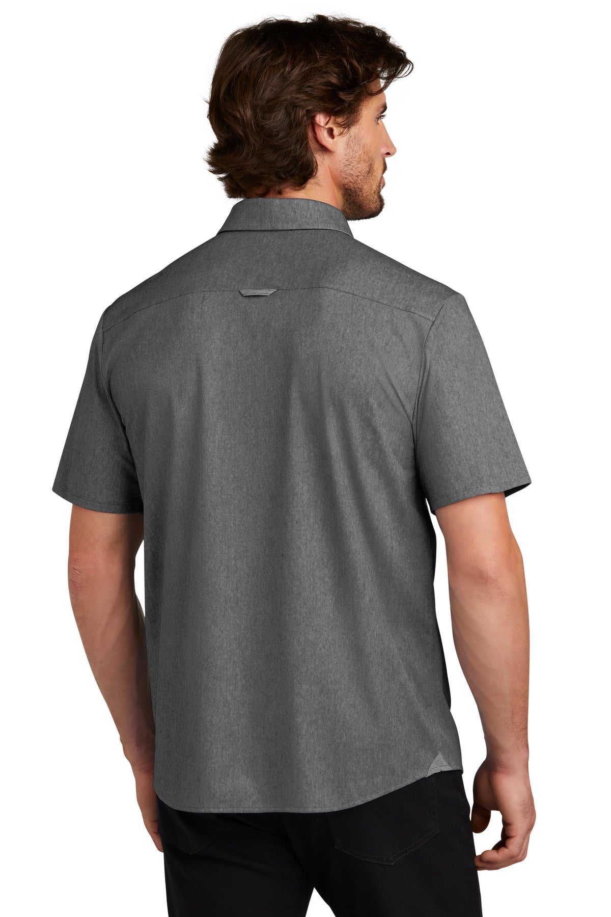 Custom Embroidered OGIO Extend Short Sleeve Button-Up OG160,Blacktop Heather