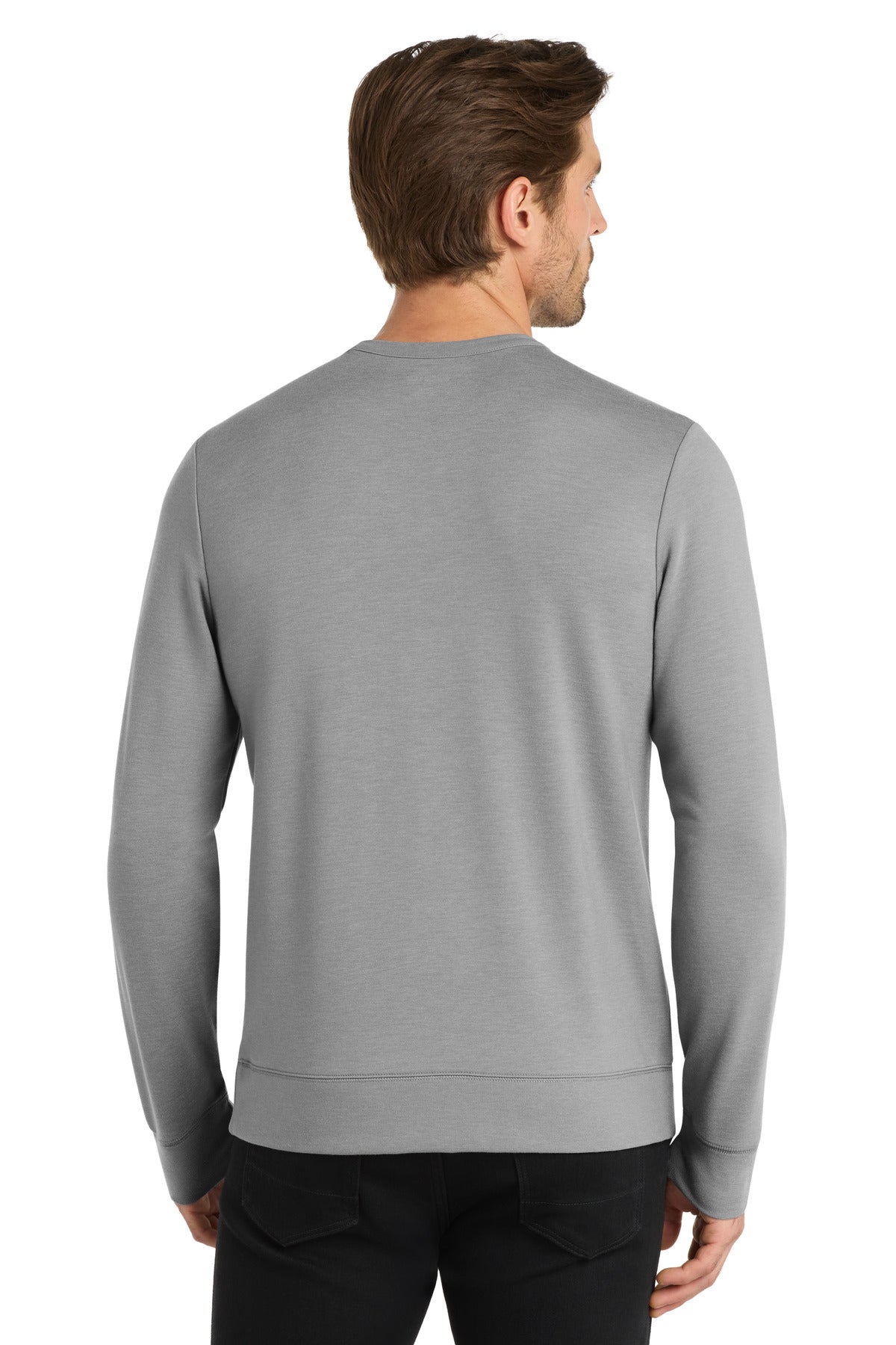 Custom Embroidered OGIO Luuma Flex Long Sleeve Crew OG825,Petrol Grey Heather
