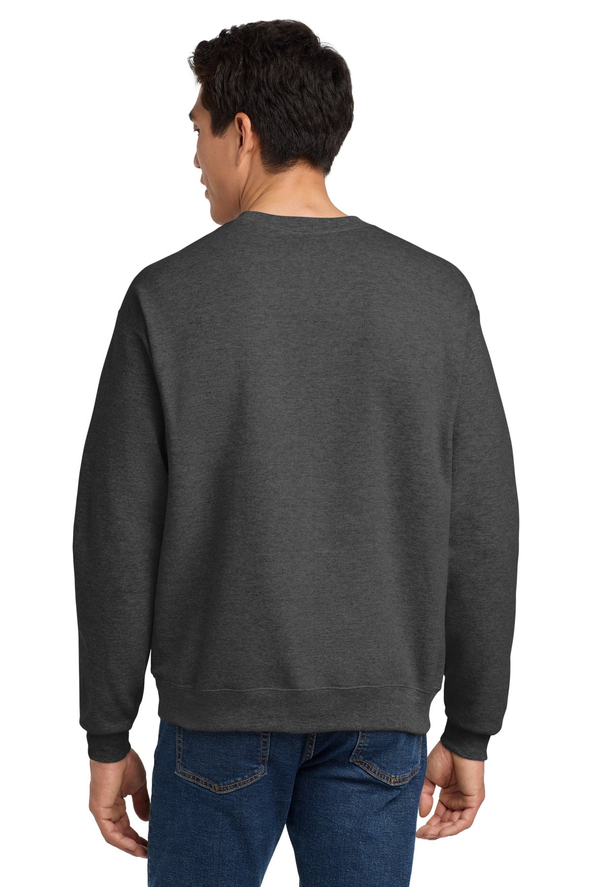 Custom Embroidered Hanes - EcoSmart Crewneck Sweatshirt.  P160,Charcoal Heather