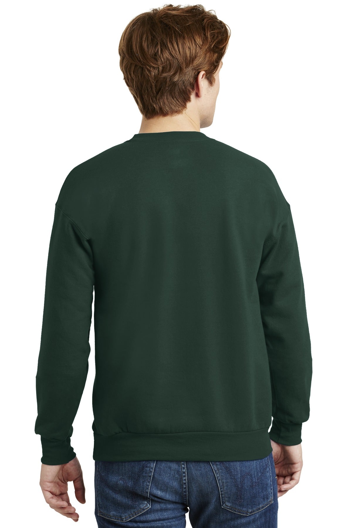 Custom Embroidered Hanes - EcoSmart Crewneck Sweatshirt.  P160,Deep Forest