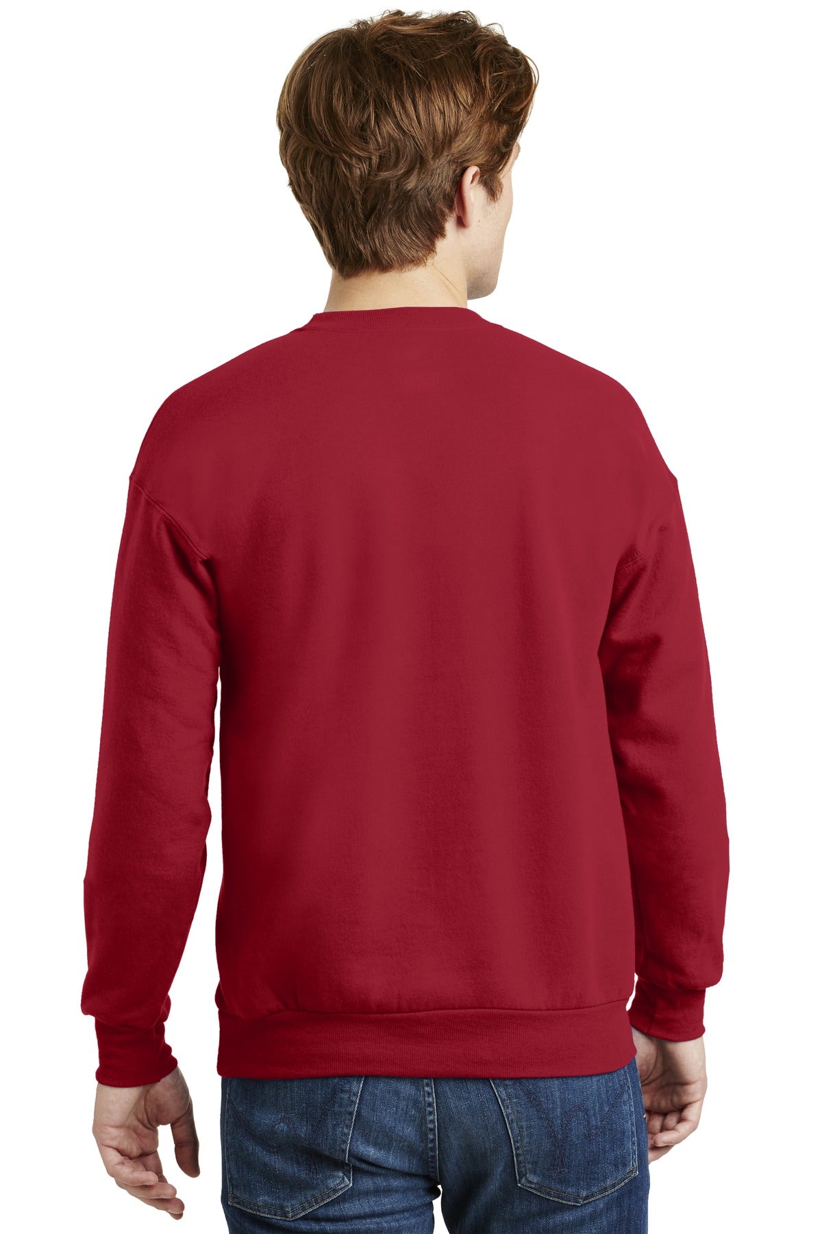 Custom Embroidered Hanes - EcoSmart Crewneck Sweatshirt.  P160,Deep Red