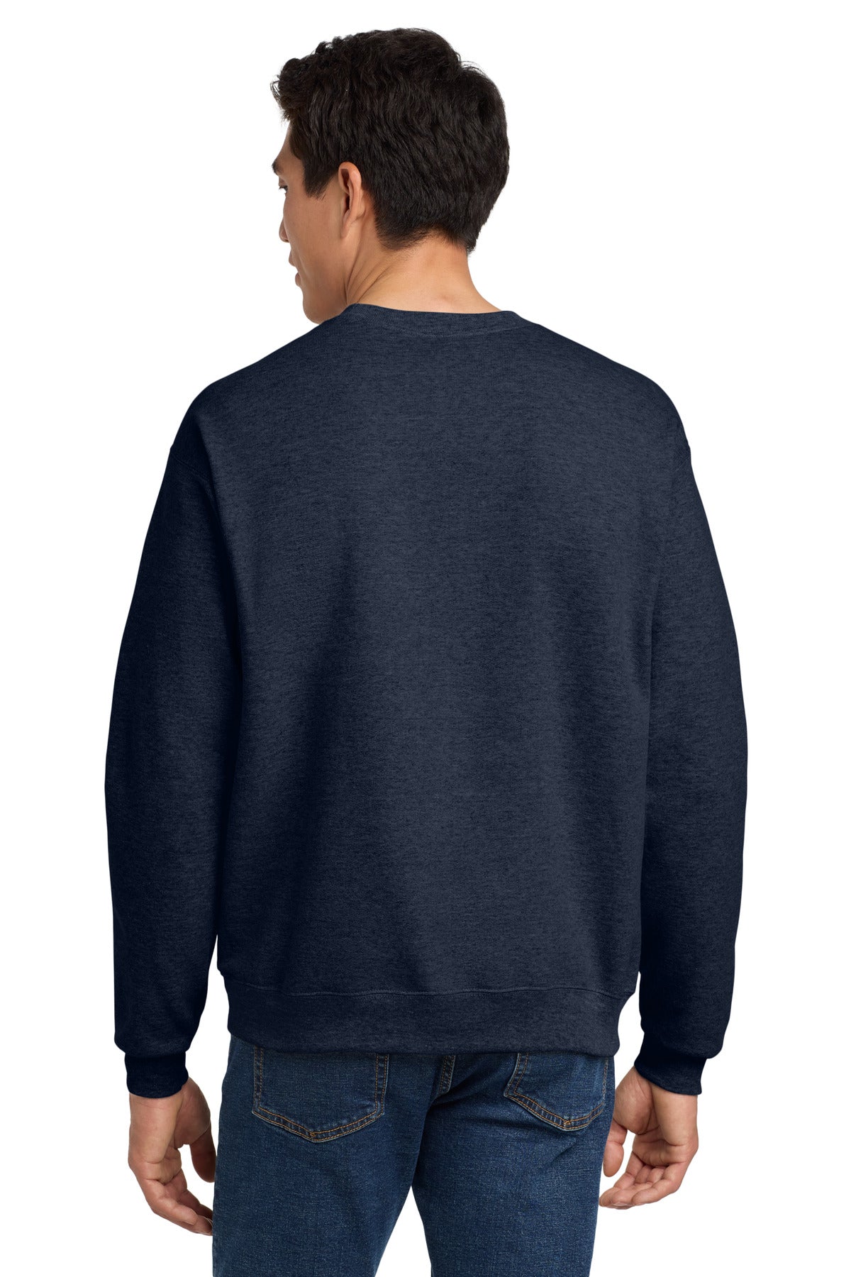 Custom Embroidered Hanes - EcoSmart Crewneck Sweatshirt.  P160,Heather Navy