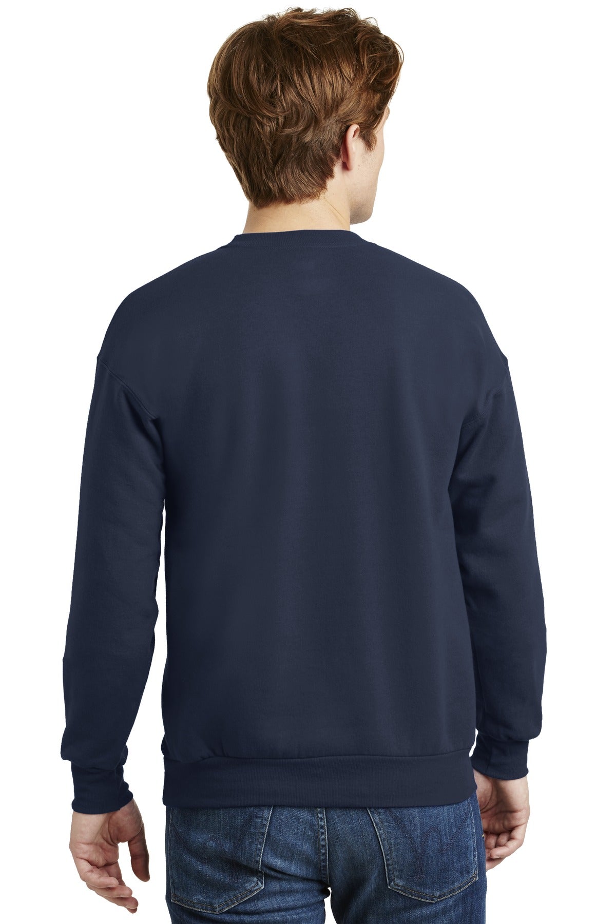 Custom Embroidered Hanes - EcoSmart Crewneck Sweatshirt.  P160,Navy