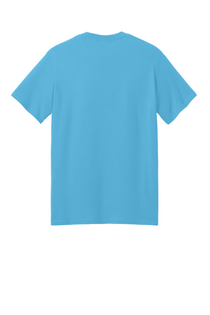 Custom Embroidered Port & Co T-Shirts  in Aquatic Blue