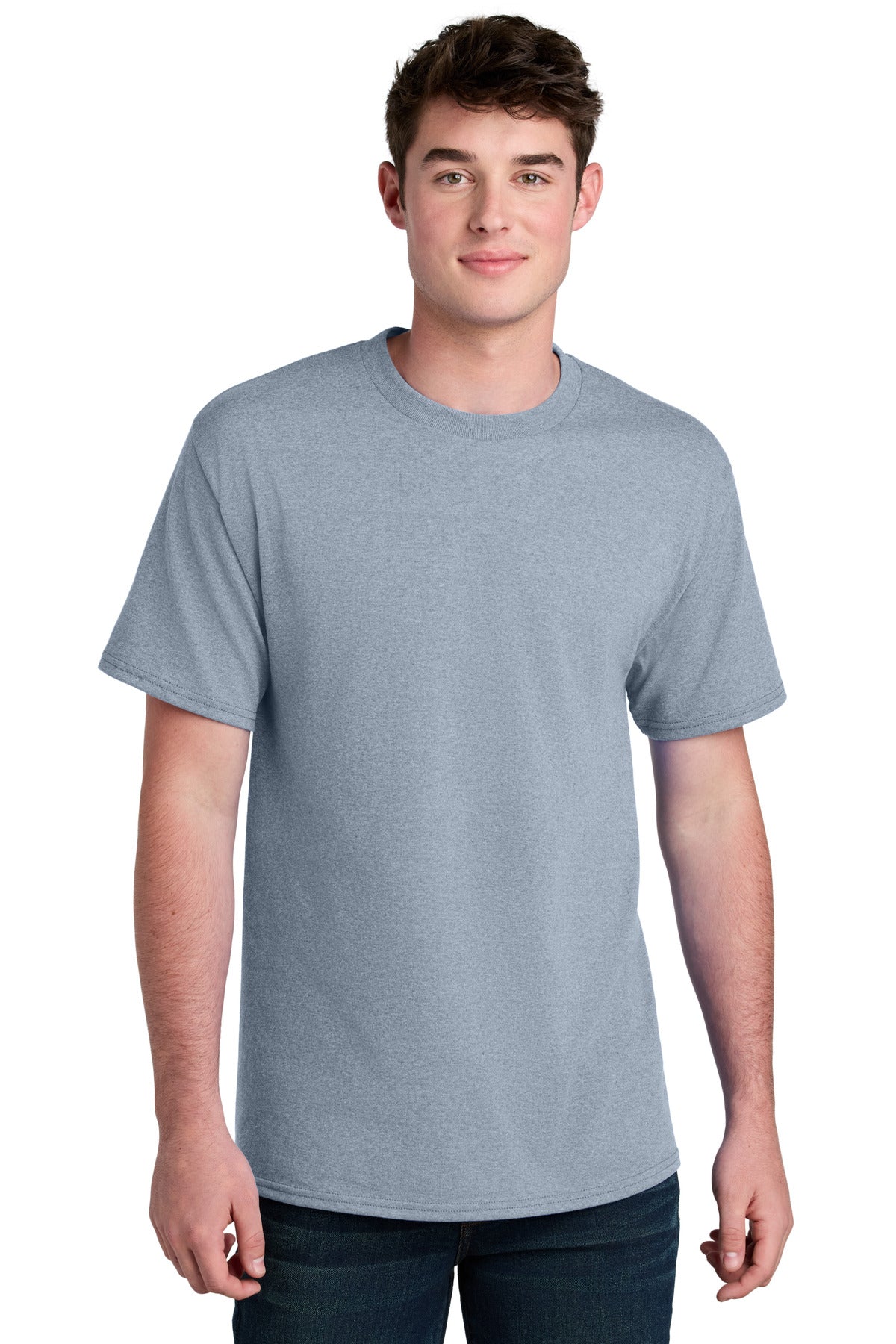 Custom Embroidered Port & Co T-Shirts  in Athletic Heather