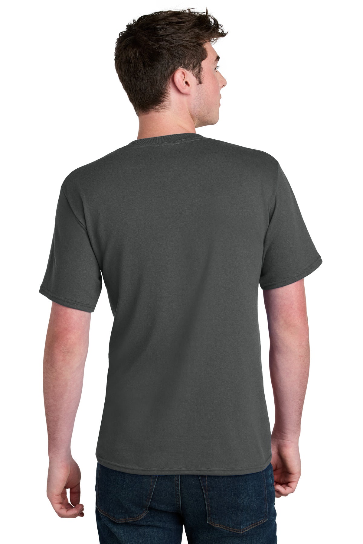Custom Embroidered Port & Co T-Shirts  in Charcoal