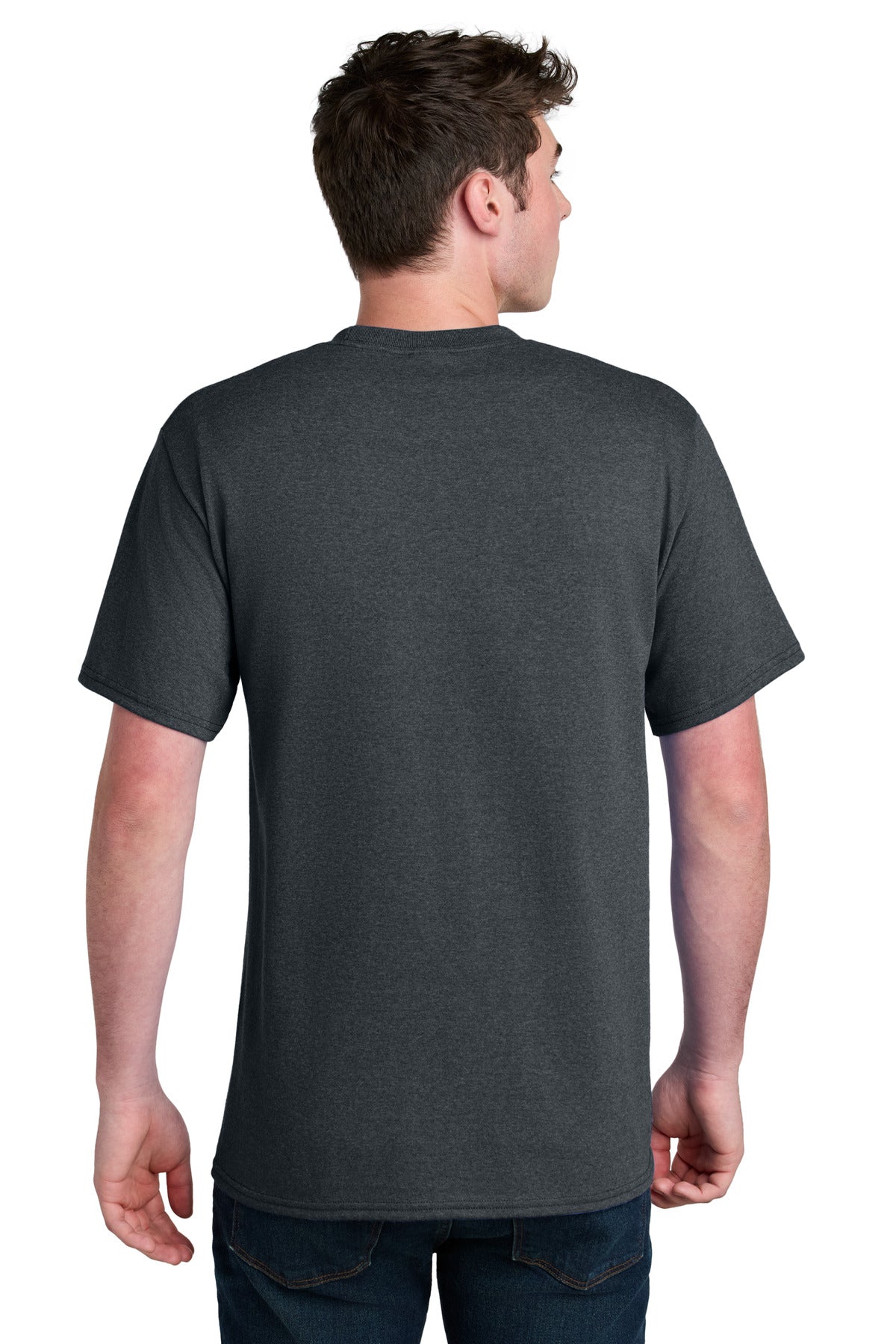 Custom Embroidered Port & Co T-Shirts  in Dark Heather Grey