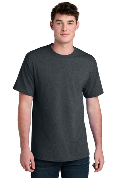 Custom Embroidered Port & Co T-Shirts  in Dark Heather Grey