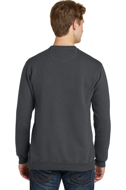 Custom Embroidered Port & Company Beach Wash Garment-Dyed Crewneck Sweatshirt PC098,Coal