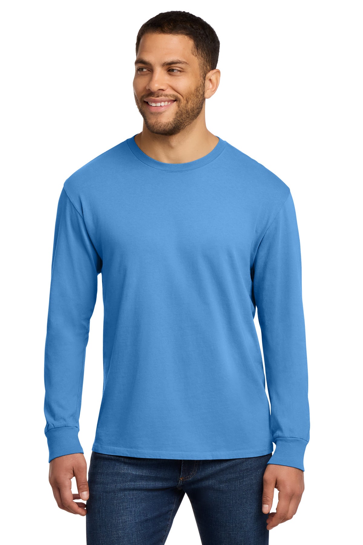 Custom Embroidered Port & Co T-Shirts  in Blue Moon