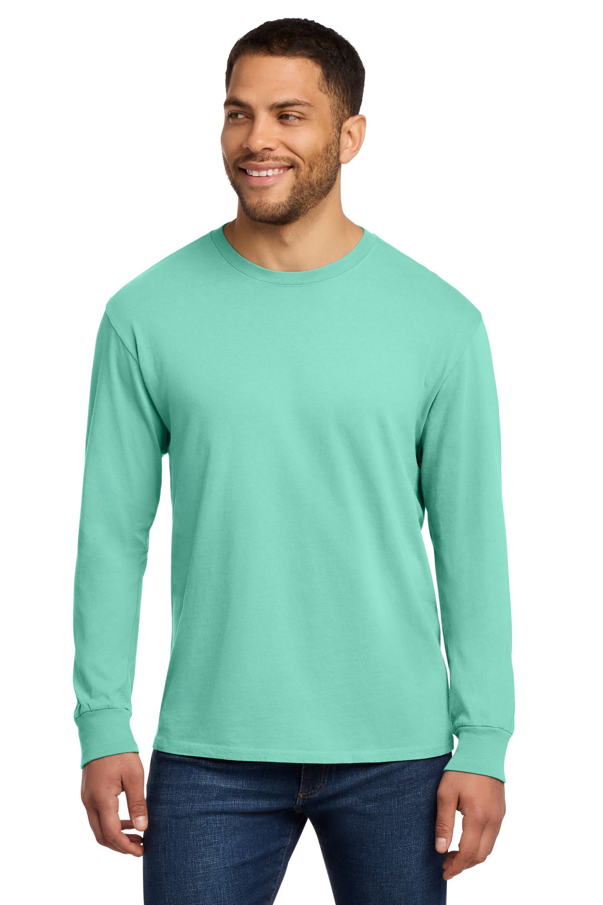 Custom Embroidered Port & Co T-Shirts  in Cool Mint