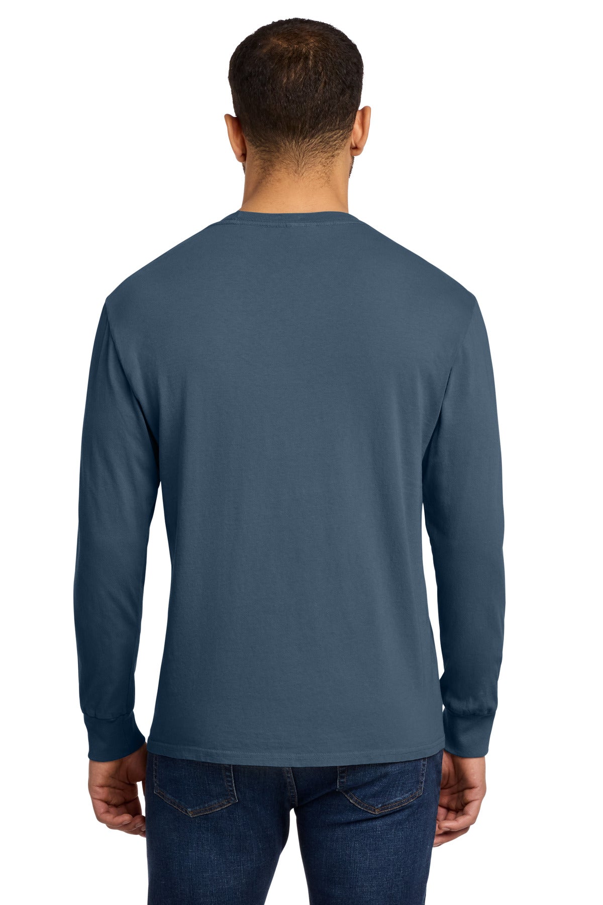 Custom Embroidered Port & Co T-Shirts  in Denim Blue