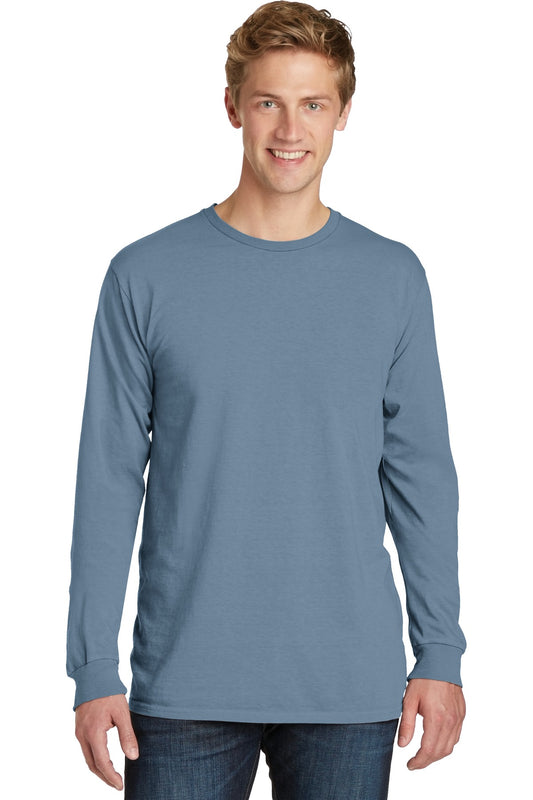 Port & Company Beach Wash Garment-Dyed Long Sleeve Tee PC099LS Denim Blue