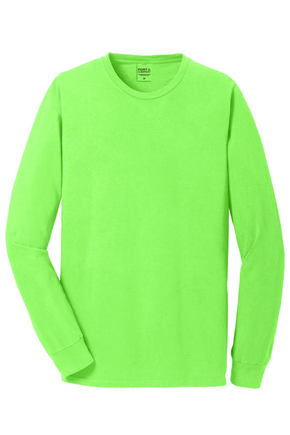 Custom Embroidered Port & Co T-Shirts  in Neon Green