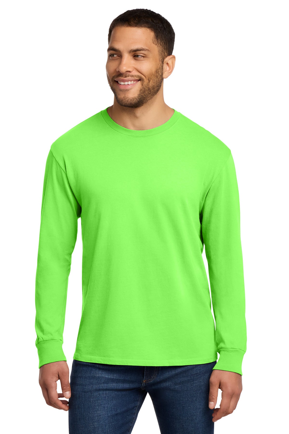 Custom Embroidered Port & Co T-Shirts  in Neon Green