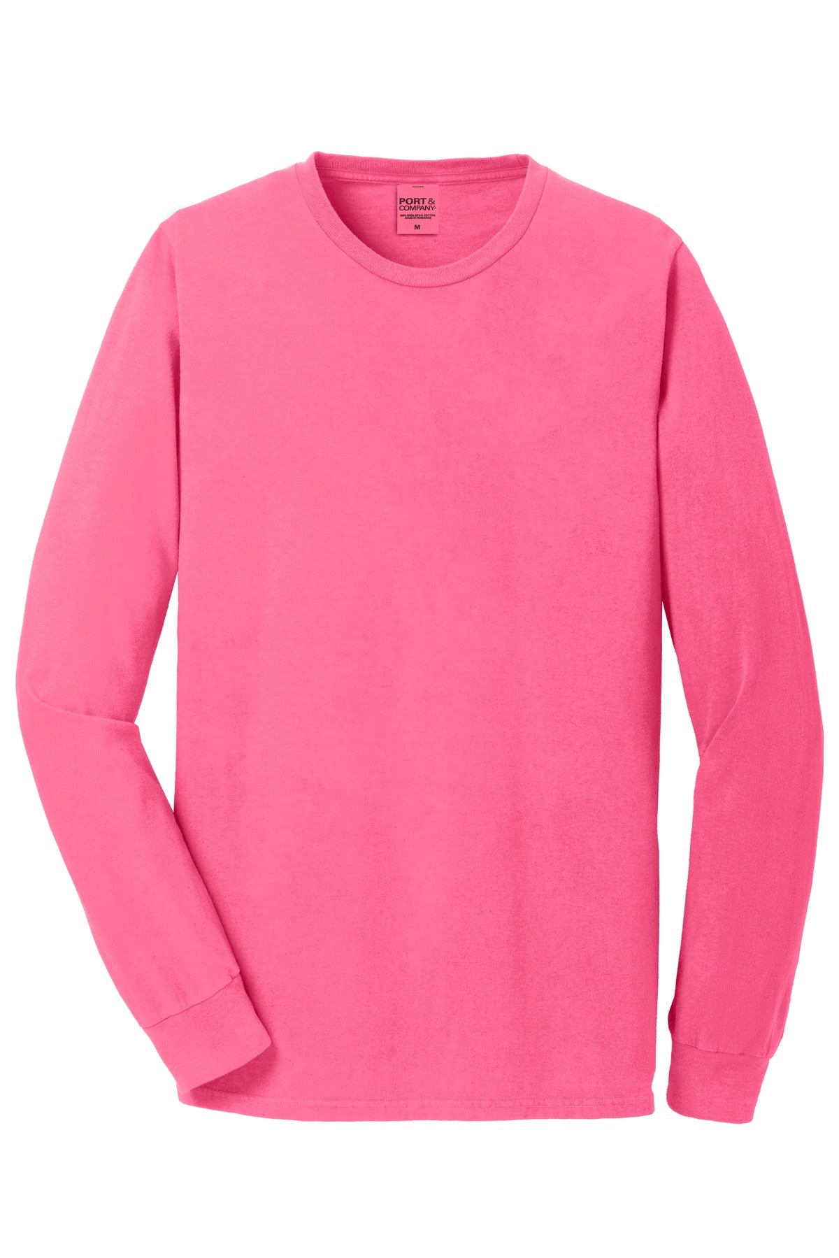 Custom Embroidered Port & Co T-Shirts  in Neon Pink