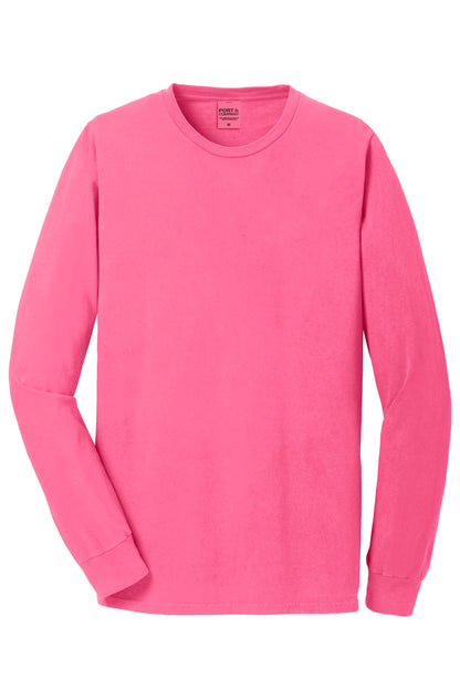 Custom Embroidered Port & Co T-Shirts  in Neon Pink