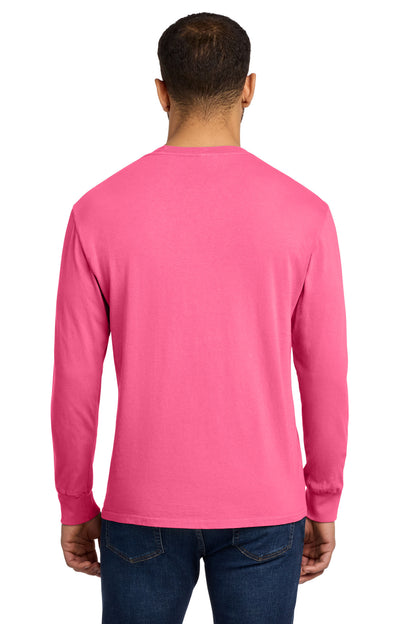 Custom Embroidered Port & Co T-Shirts  in Neon Pink
