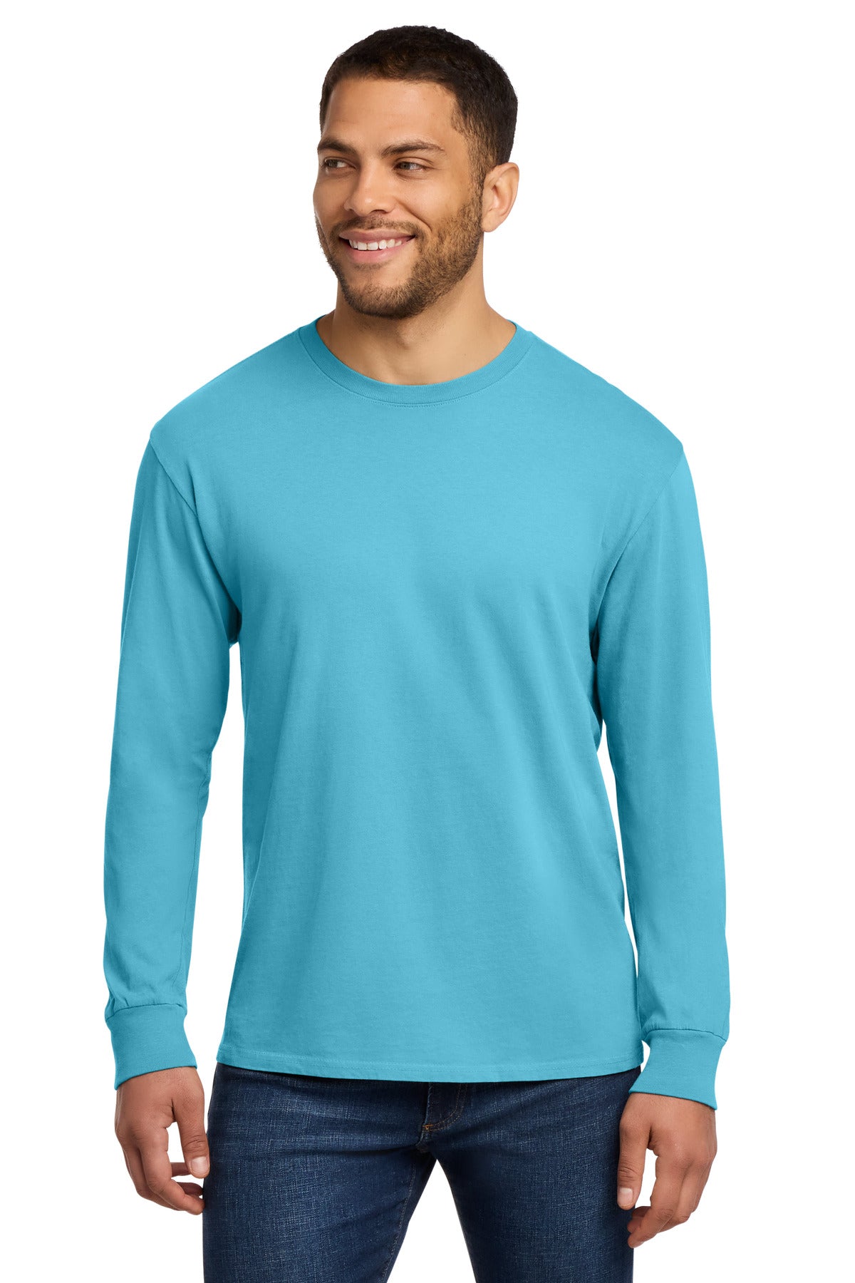 Custom Embroidered Port & Co T-Shirts  in Tidal Wave
