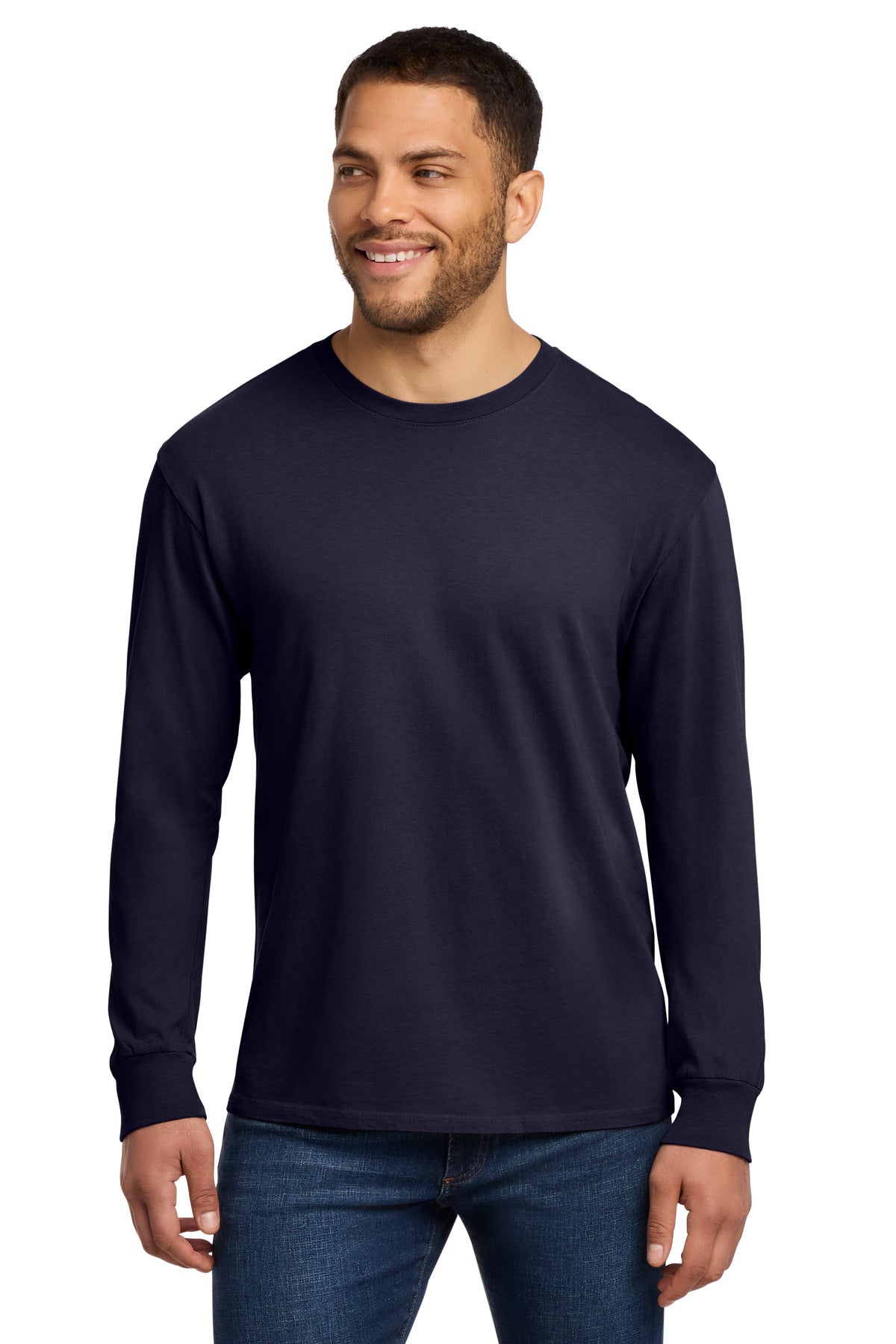 Custom Embroidered Port & Co T-Shirts  in True Navy