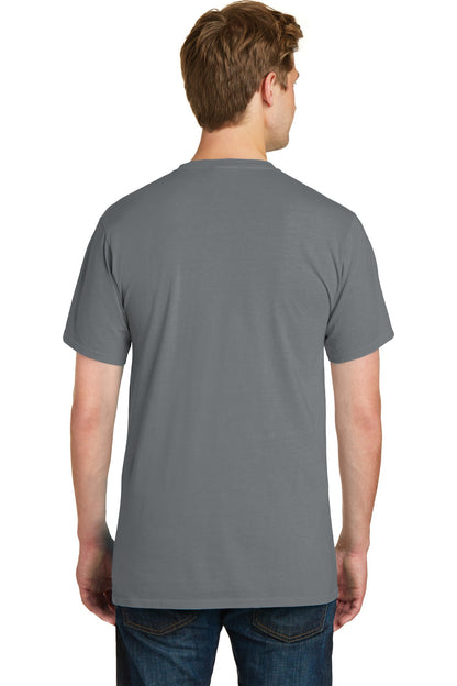 Custom Embroidered Port & Company Beach Wash Garment-Dyed Pocket Tee.  PC099P,Coal