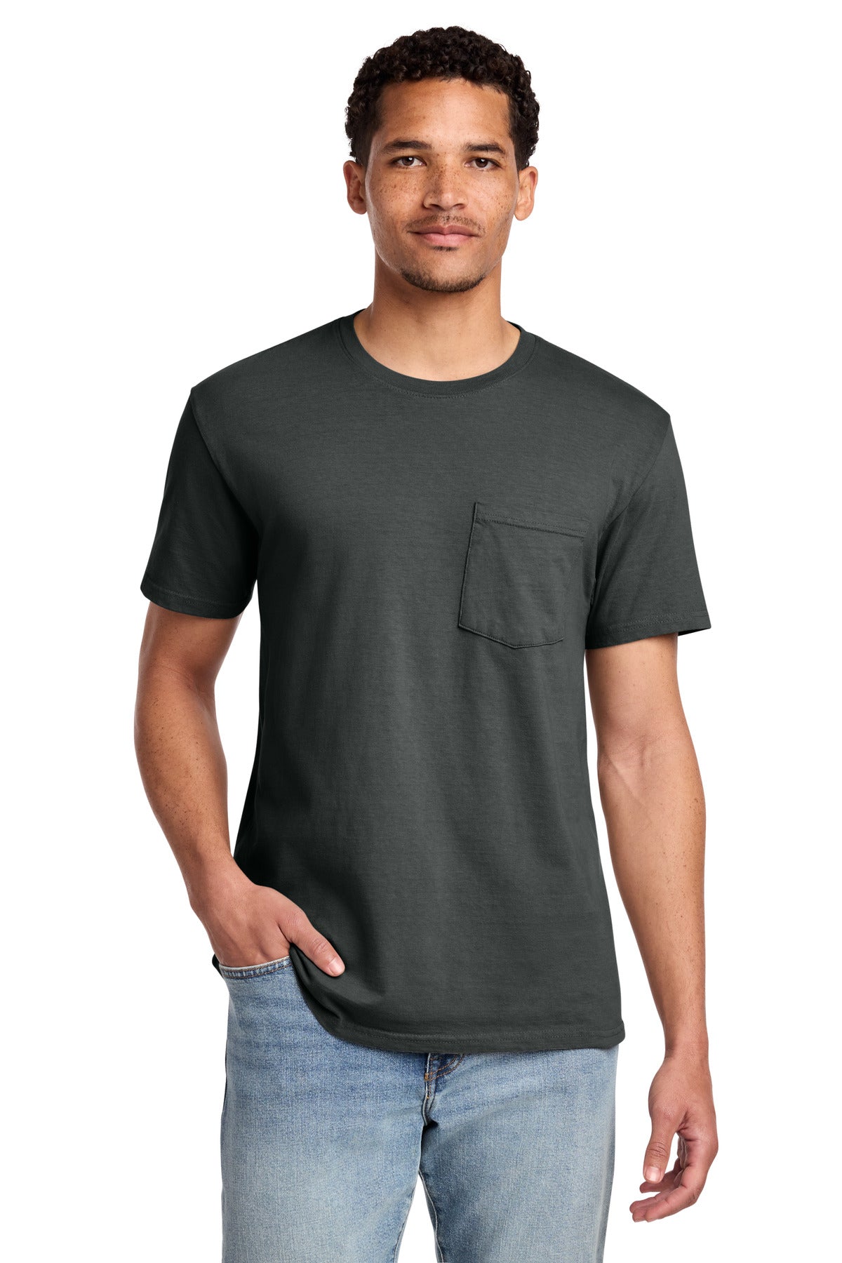 Custom Embroidered Port & Co T-Shirts  in Coal