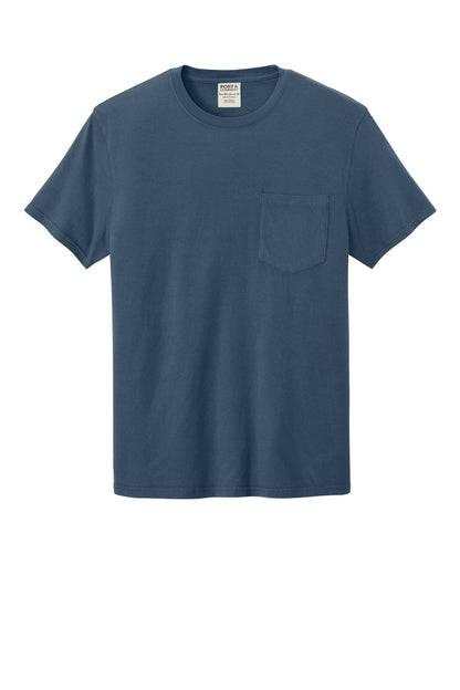 Custom Embroidered Port & Co T-Shirts  in Denim Blue