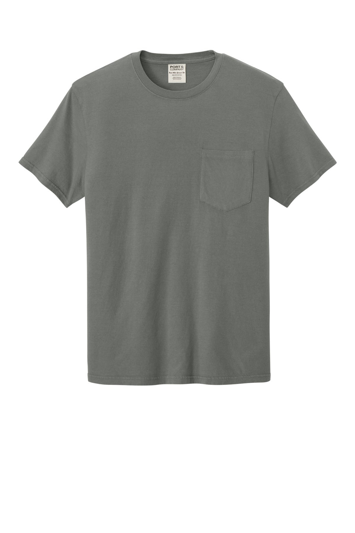 Custom Embroidered Port & Co T-Shirts  in Pewter