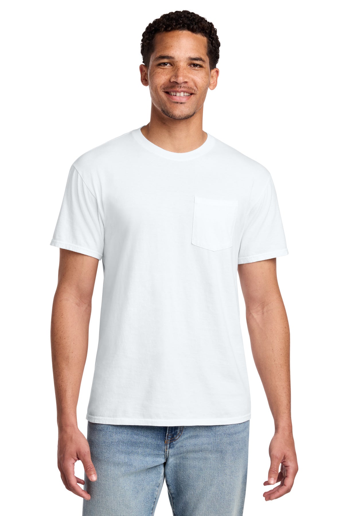 Custom Embroidered Port & Co T-Shirts  in White