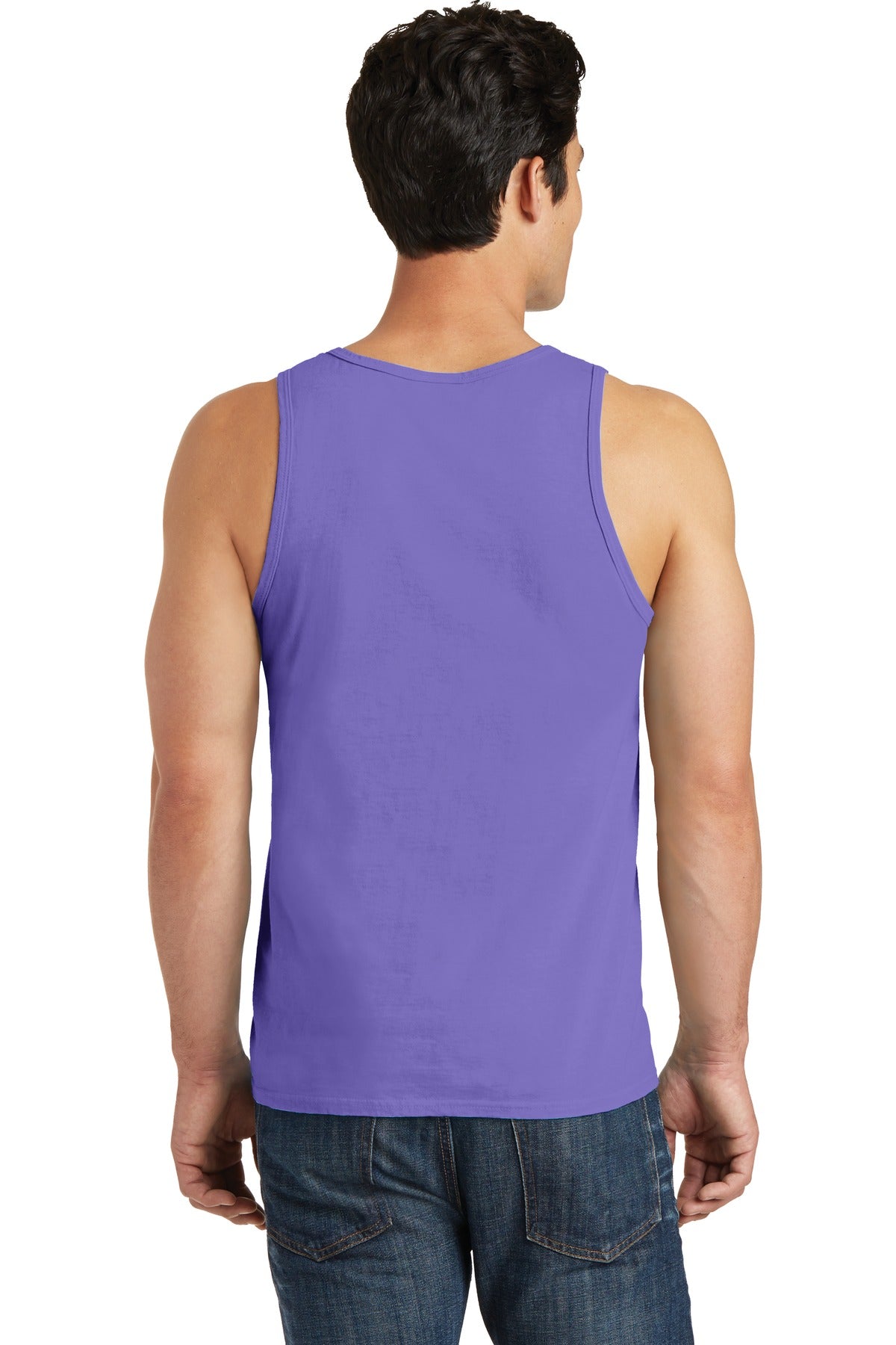 Custom Embroidered Port & Company Beach Wash Garment-Dyed Tank.  PC099TT,Amethyst