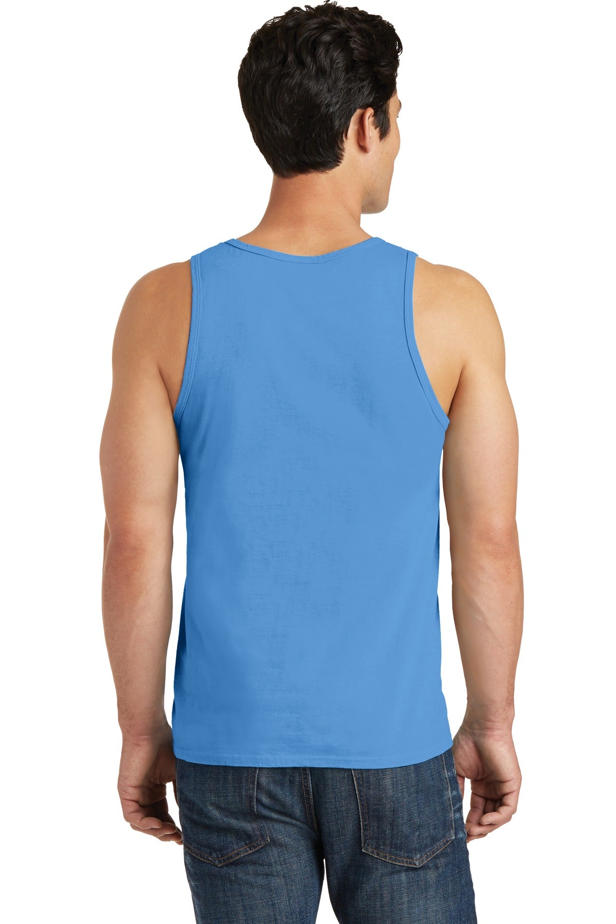 Custom Embroidered Port & Company Beach Wash Garment-Dyed Tank.  PC099TT,Blue Moon