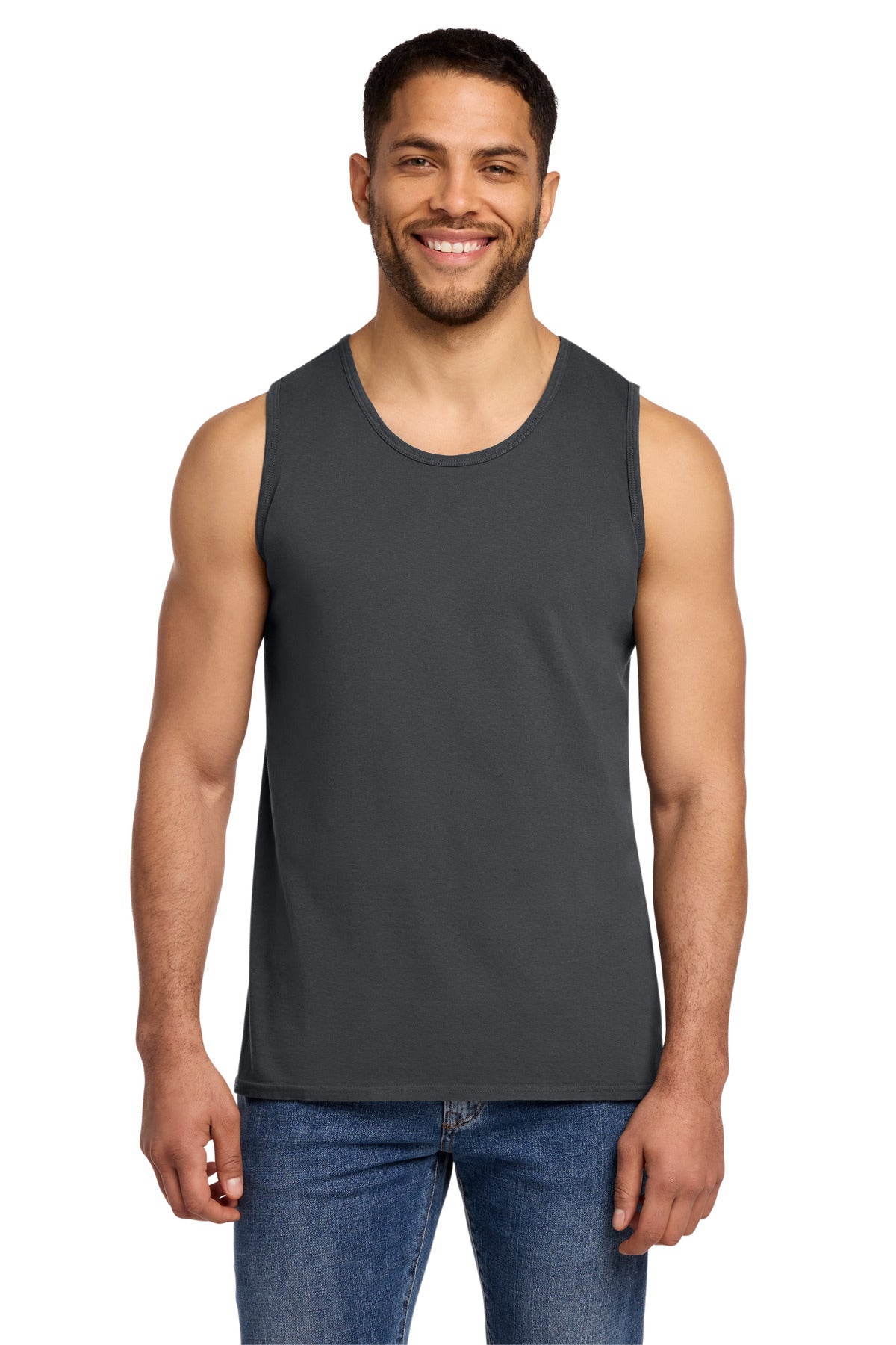 Custom Embroidered Port & Co T-Shirts  in Coal