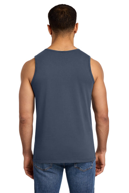 Custom Embroidered Port & Co T-Shirts  in Denim Blue