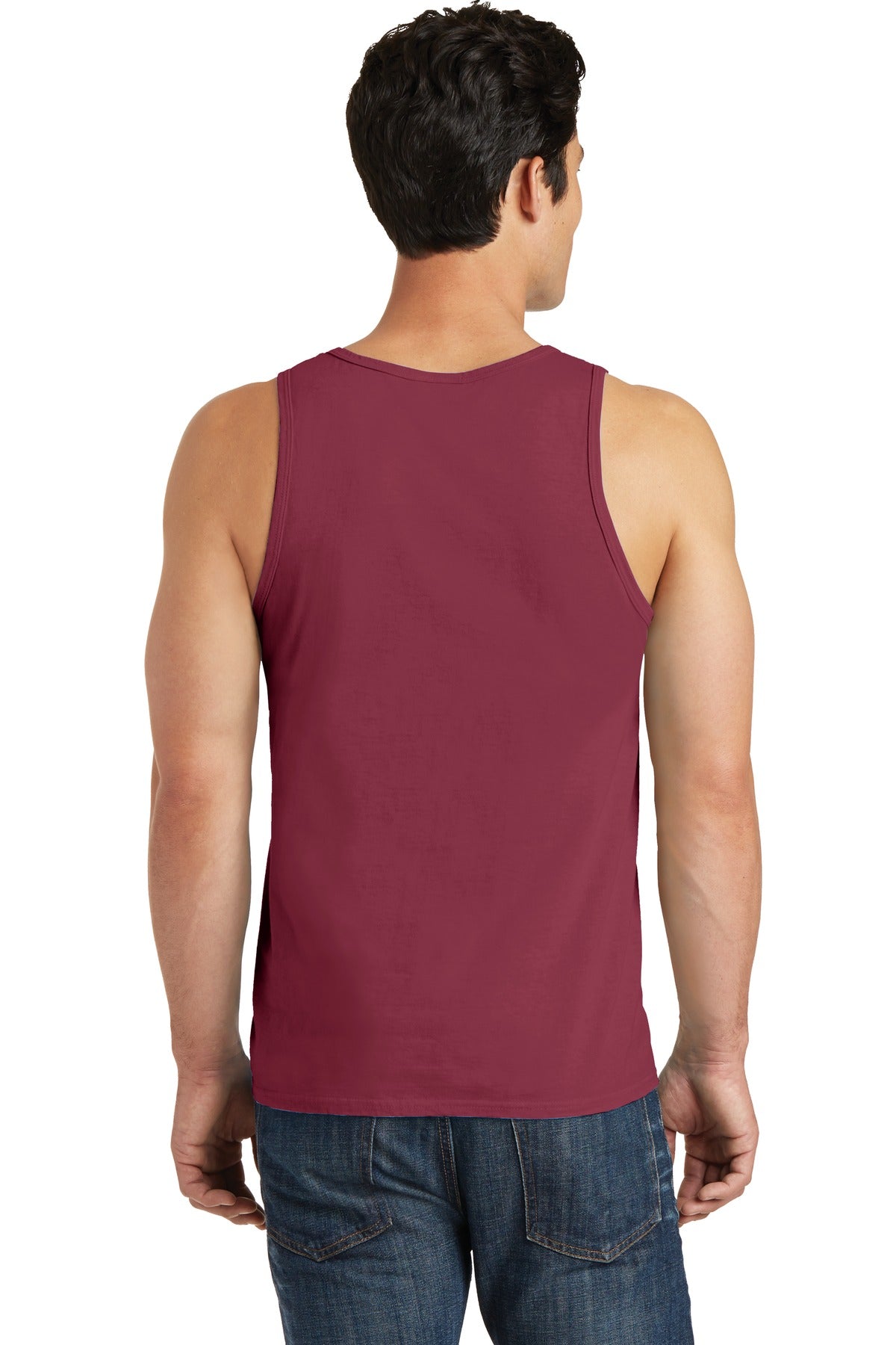 Custom Embroidered Port & Company Beach Wash Garment-Dyed Tank.  PC099TT,Merlot