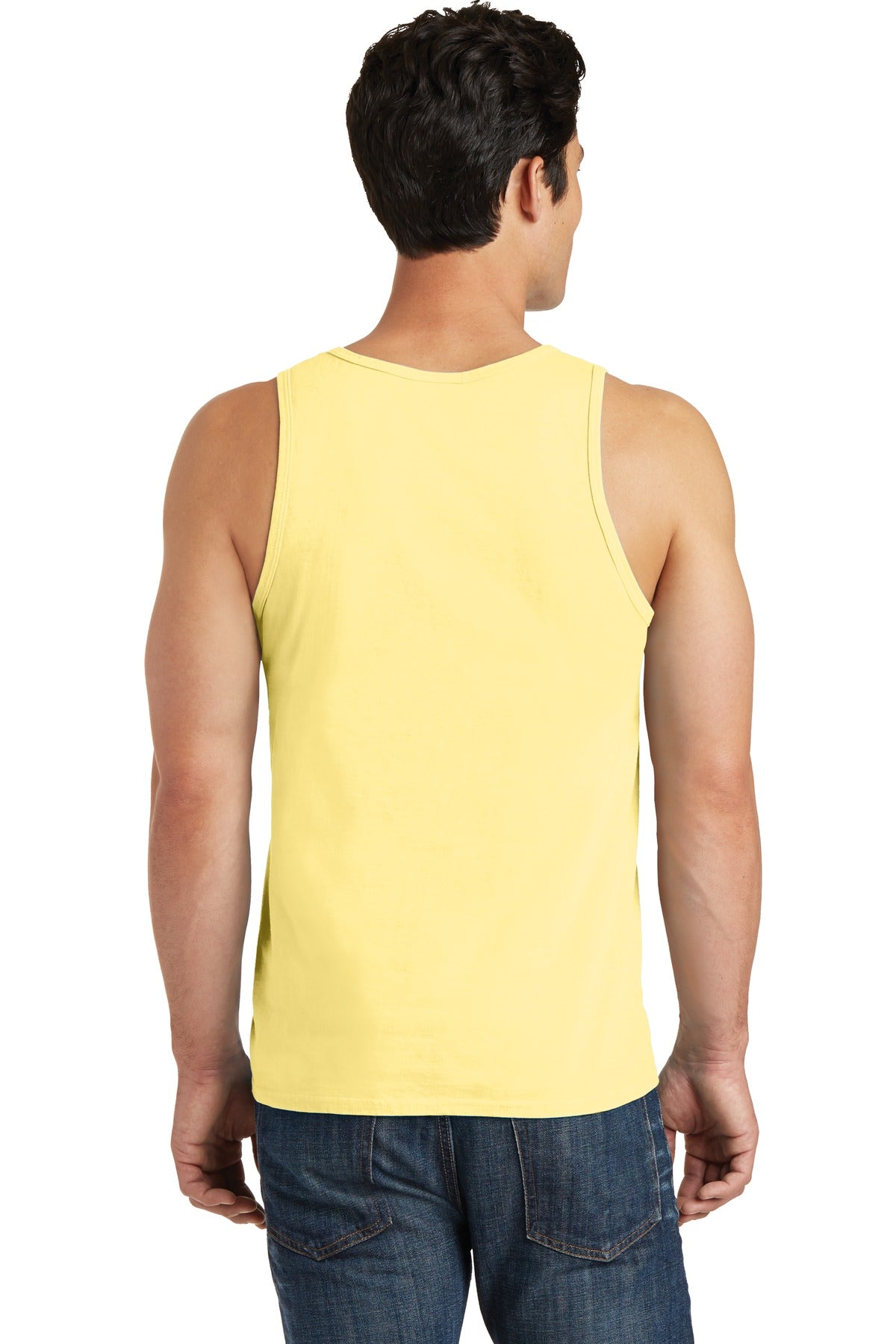 Custom Embroidered Port & Company Beach Wash Garment-Dyed Tank.  PC099TT,Popcorn