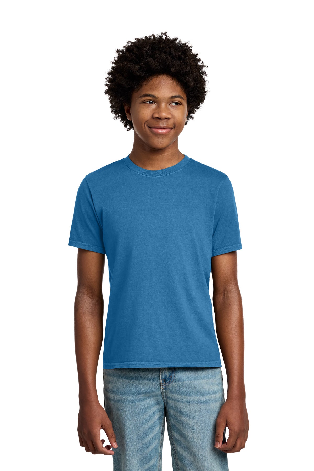 Custom Embroidered Port & Co T-Shirts  in Blue Moon