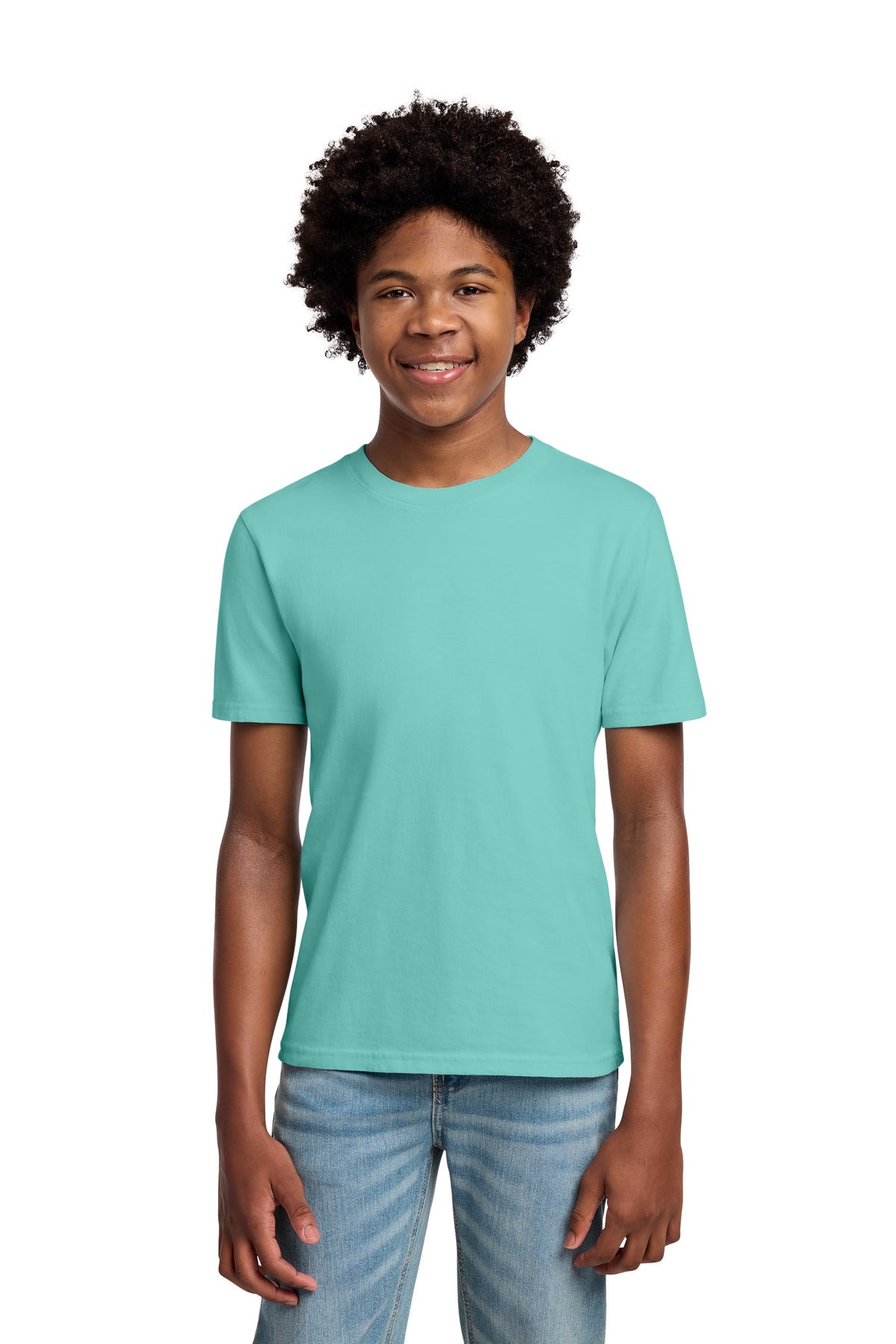 Custom Embroidered Port & Co T-Shirts  in Cool Mint