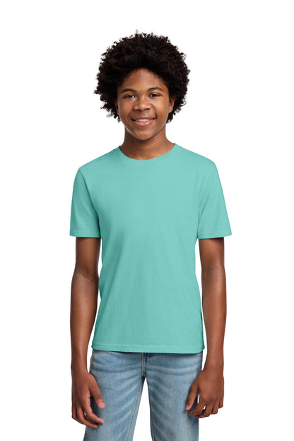 Custom Embroidered Port & Co T-Shirts  in Cool Mint