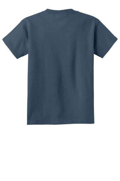 Custom Embroidered Port & Co T-Shirts  in Denim Blue