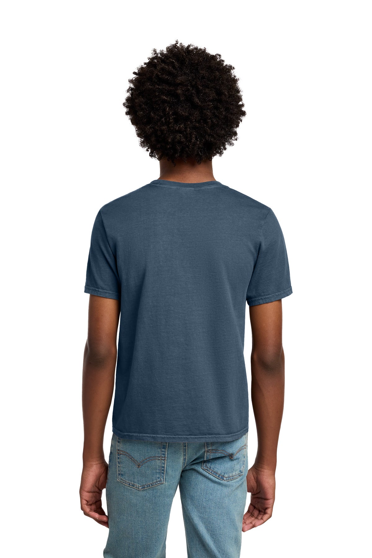 Custom Embroidered Port & Co T-Shirts  in Denim Blue