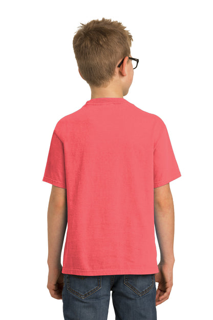 Custom Embroidered Port & Company Youth Beach Wash Garment-Dyed Tee. PC099Y,Fruit Punch
