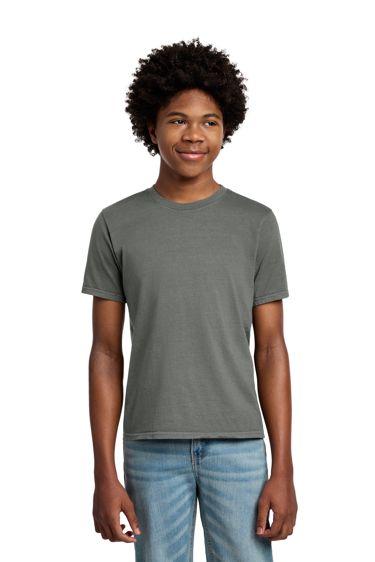 Custom Embroidered Port & Co T-Shirts  in Pewter