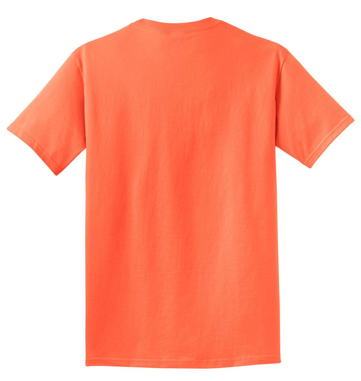 Custom Embroidered Port & Co T-Shirts  in Neon Orange