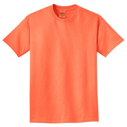 Custom Embroidered Port & Co T-Shirts  in Neon Orange