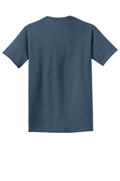 Custom Embroidered Port & Co T-Shirts  in Denim Blue