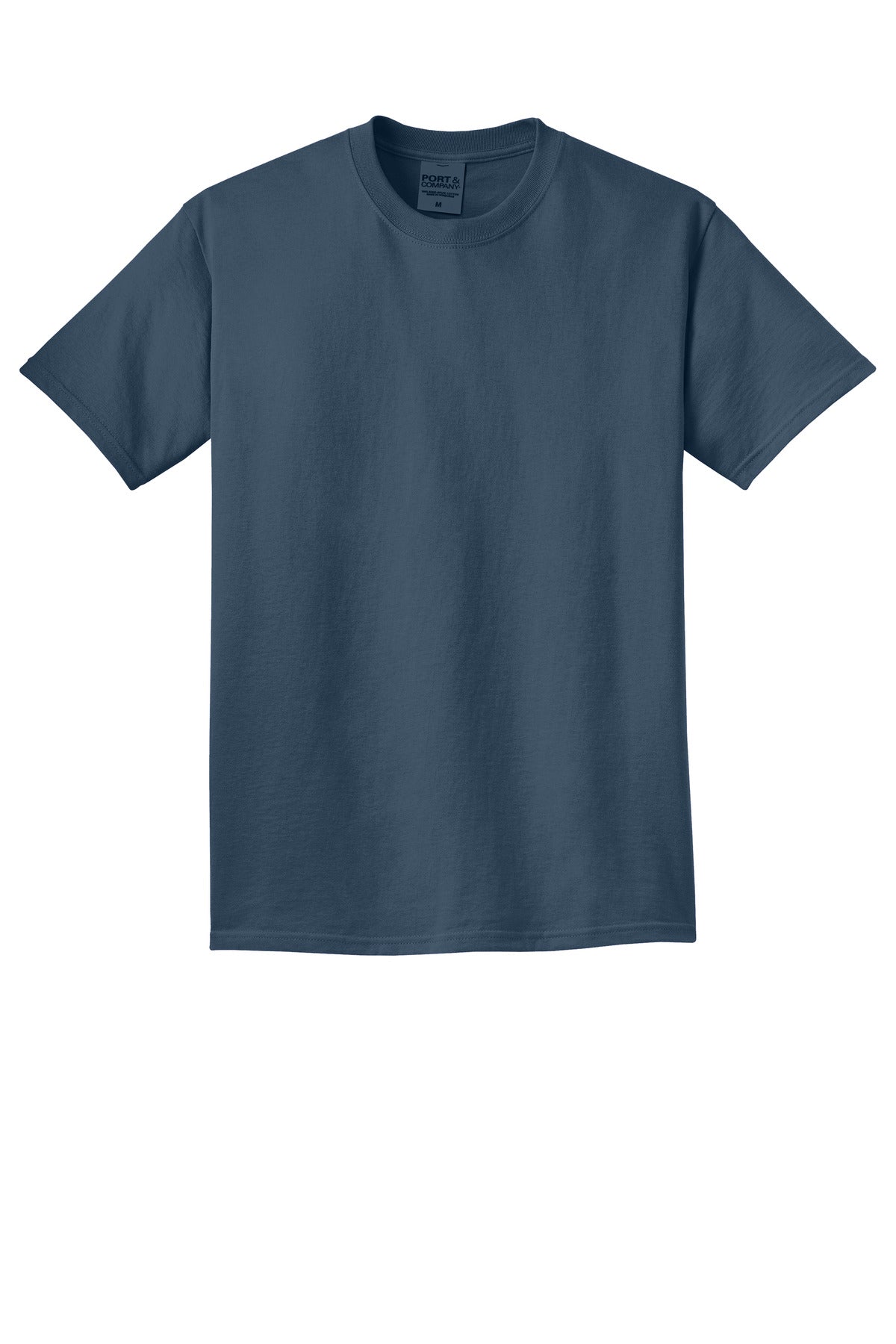 Custom Embroidered Port & Co T-Shirts  in Denim Blue